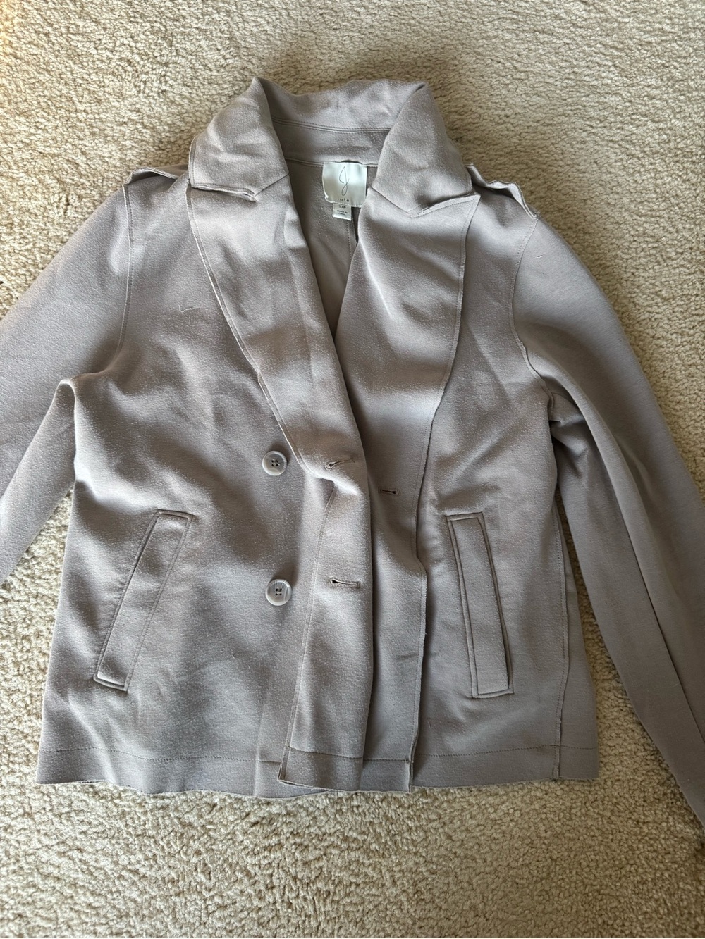 Joie Double-Breasted Light Taupe Blazer